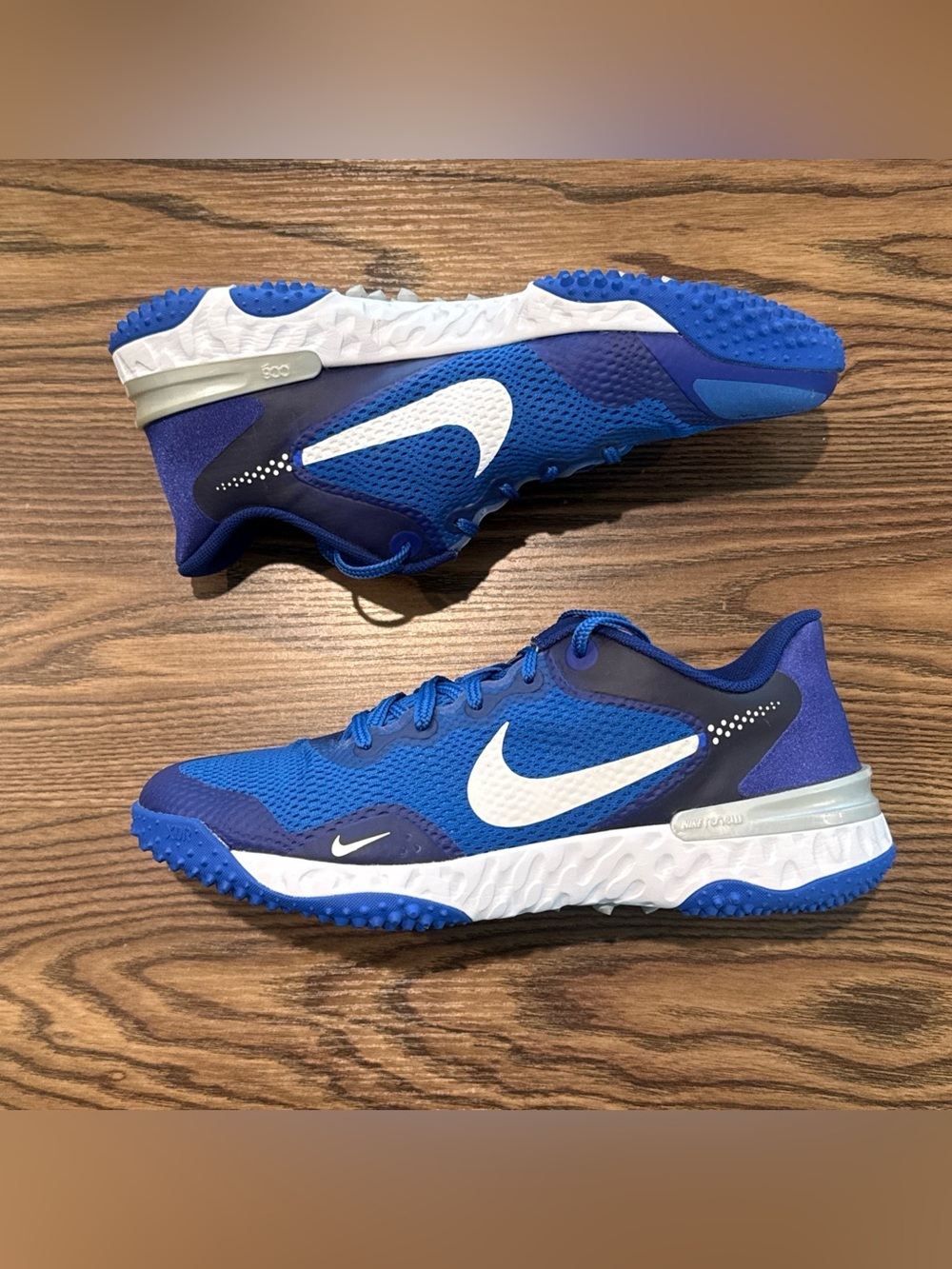 Size 10.5 Nike Alpha Huarache Elite 3 Turf Baseball Shoes Blue White CK0748-401